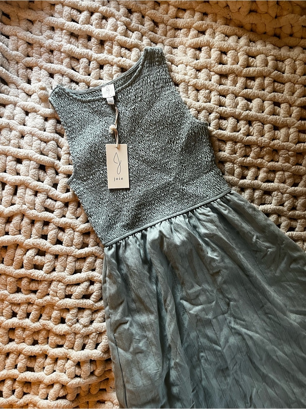 NWT Joie womens Sage Green Knit-Top Dress